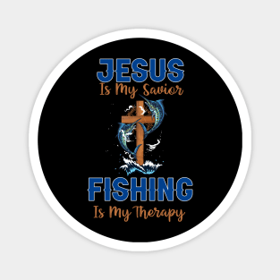 Jesus Is My Savior Fishing Is My Therapy Magnet